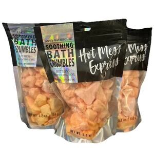 Onyx Bathhouse Soothing BATH CRUMBLES "Hot Mess" COCONUT OIL 3-PACK 5.2oz ea